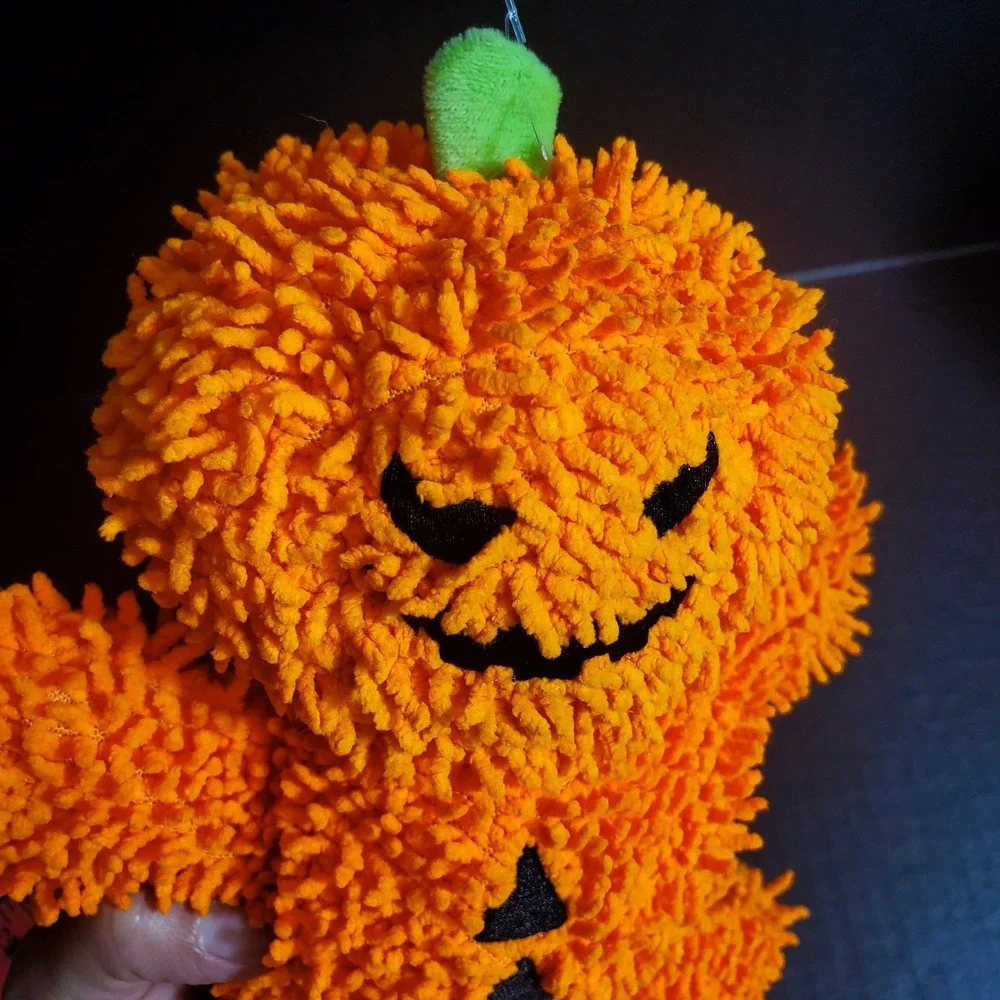 MIGHTY Tuffy Dog Toy Halloween Nubby Jack-O-Lantern Strong Squeaker Shaggy Toy